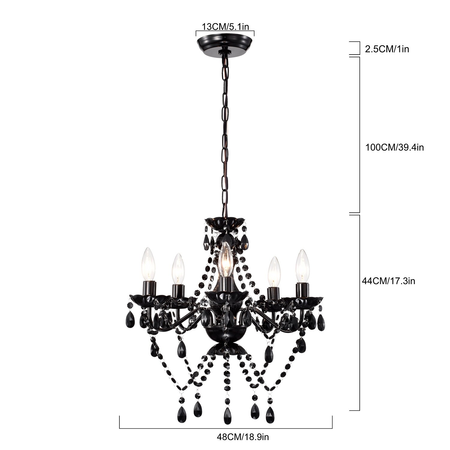 Black Acrylic Crystal Chandeliers 5 Light Modern Bedroom Chandelier Bed Bath Beyond 35893376