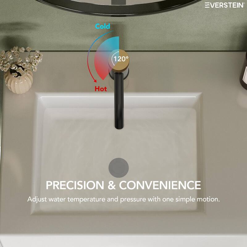 Modern 1-Handle Single Hole Bathroom Faucet with Anti-Slip Handle