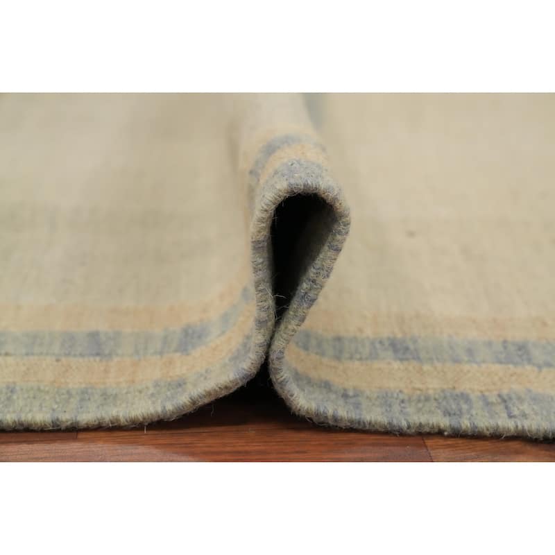 Hand Woven Oriental 100% Wool Carpet Southwestern Modern Multi-Colored Kilim Area Rug - 9' 9'' X 8' 2''