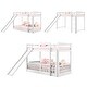 preview thumbnail 10 of 9, White Twin Over Twin Bunk Bed with Slide and Ladder