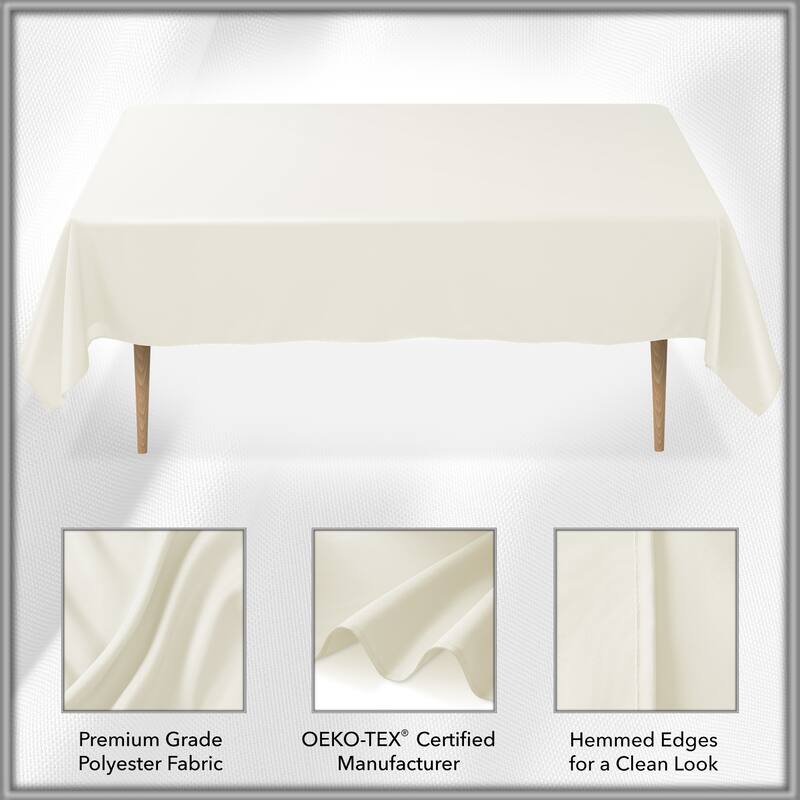 60 x 102in Rectangular Polyester Tablecloth Ivory