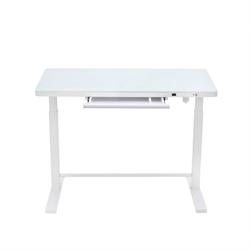 Rise Up Glass electric standing desk glass desktop adjustable height