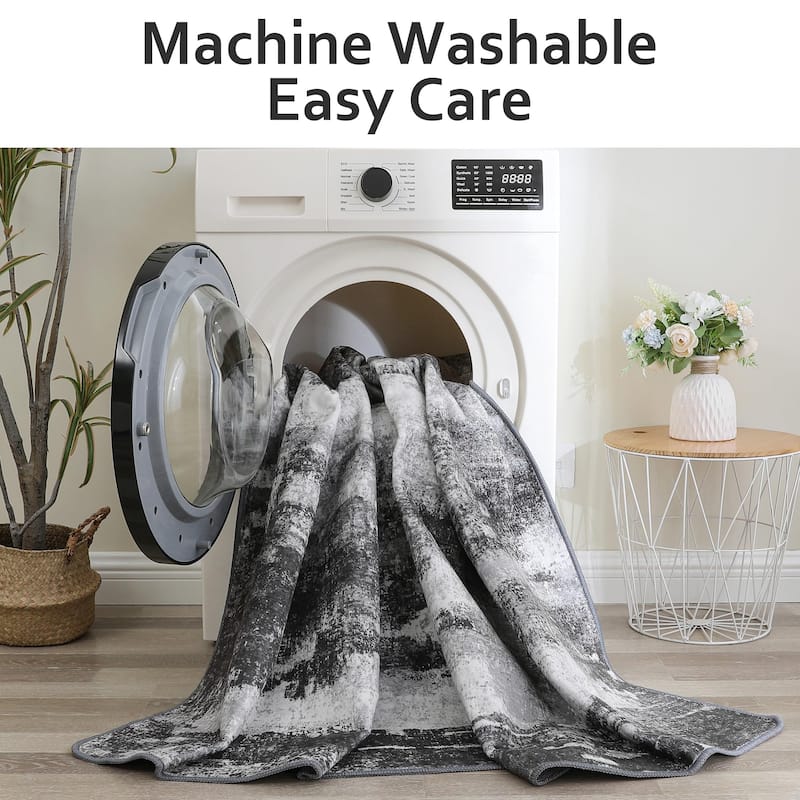 Mcow Modern Abstract Dark Soft Polyester Area Rug