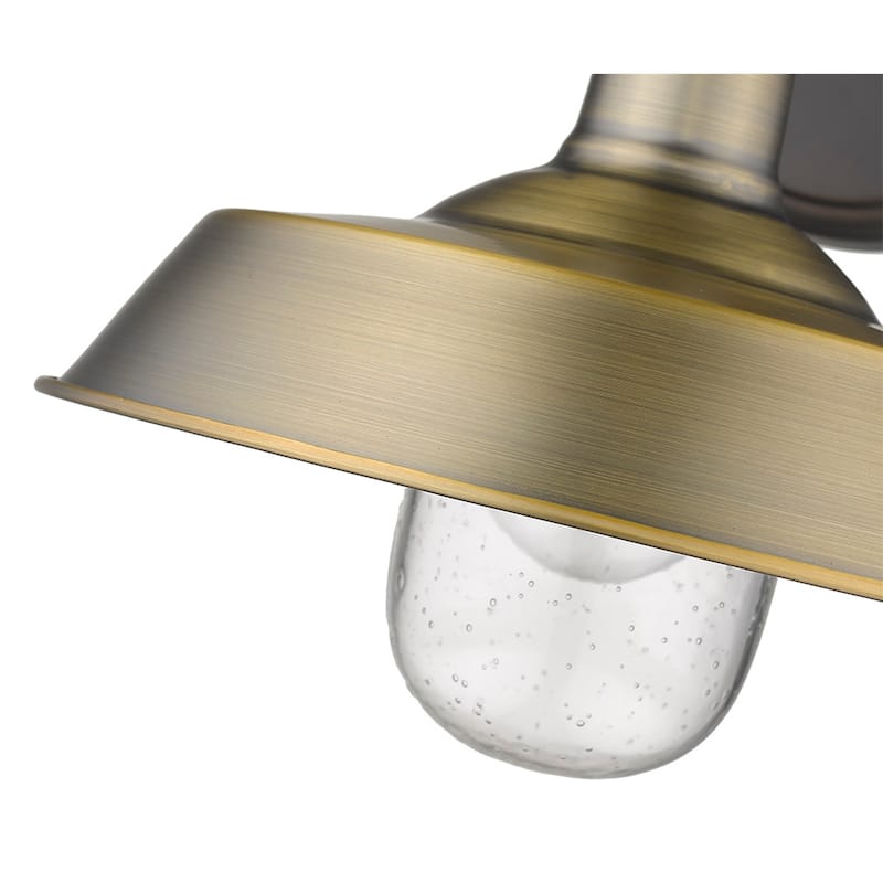 Burry 1-light Antique Brass Exterior Wall Fixture