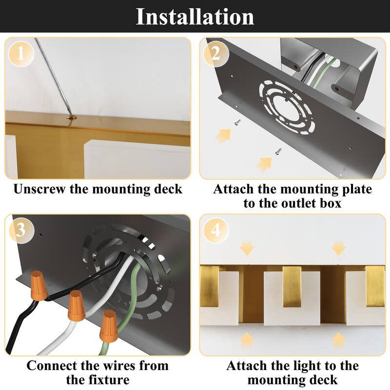 ExBrite Modern Style 3-Light LED-Integrated Bathroom Vanity Light