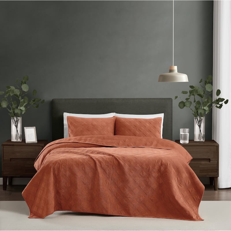 Brooklyn Loom Corduroy Pinsonic 3 Piece Quilt Set
