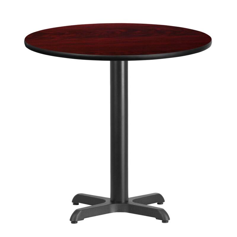 30'' Round Laminate Table Top with 22'' x 22'' Table Height Base - 30"W x 30"D x 31.125"H - 30"W x 30"D x 31.125"H