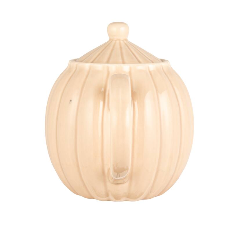 34-Ounce Stoneware Ribbed Teapots with Reactive Glaze - 9.5"L x 4.88"W x 6.5"H