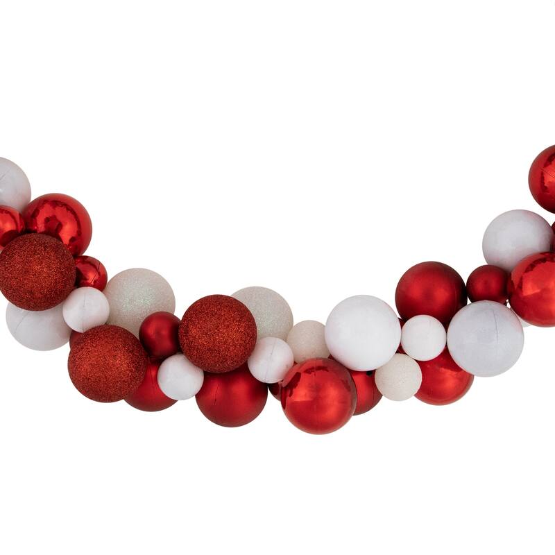 6' 3-Finish Shatterproof Ball Christmas Garland