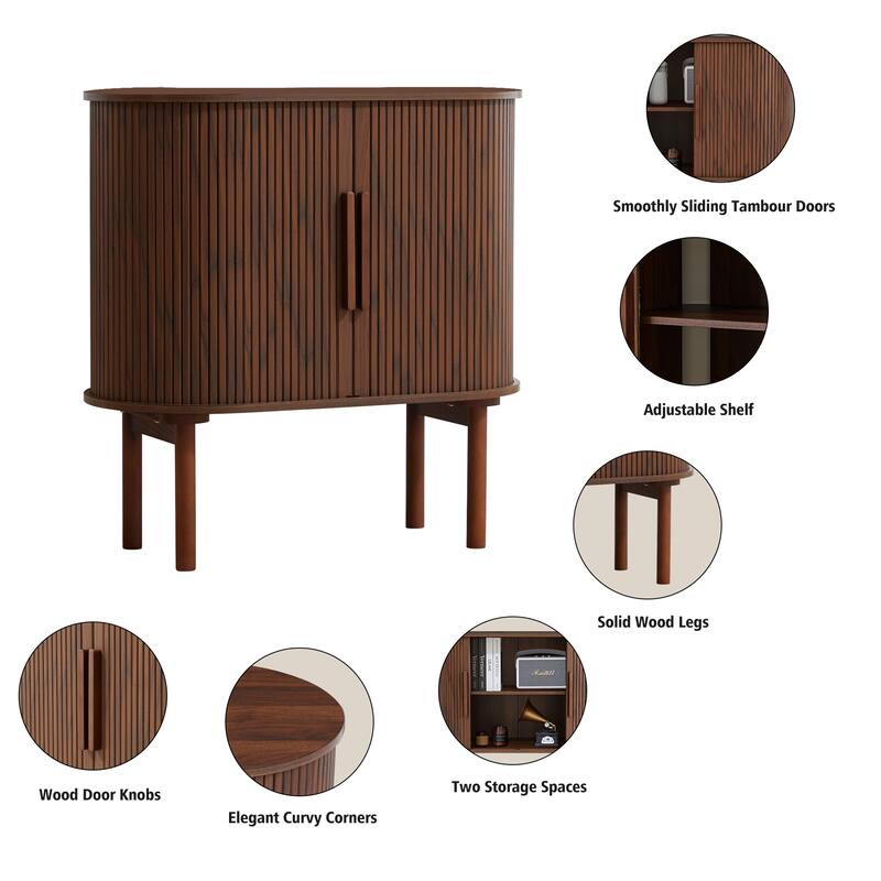 31.5in.W Sliding Door Sideboard/Buffet Cabinet