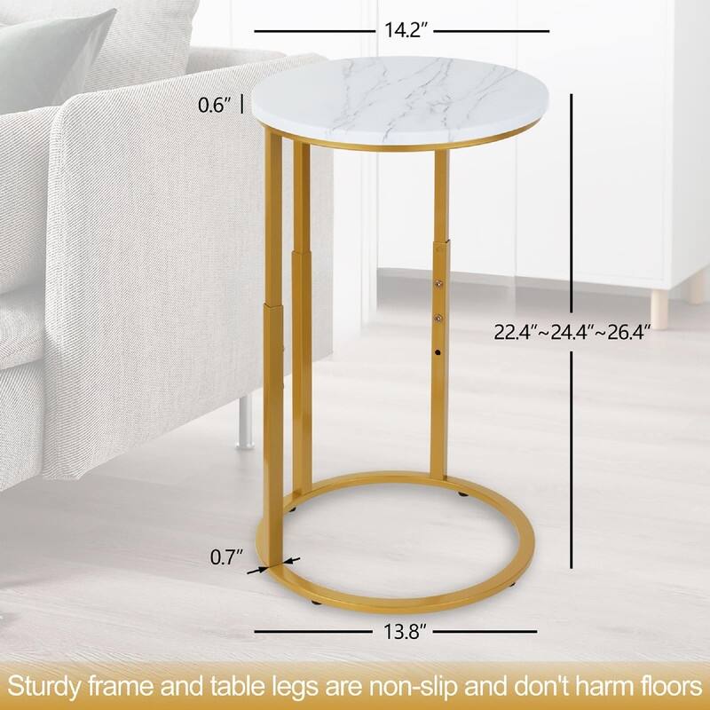 C-Shaped End Table - 15.8"D x 11.6"W x 27.4"H