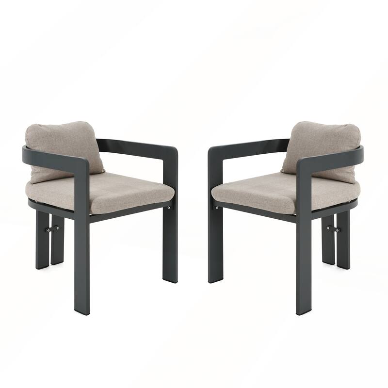 Patio Outdoor Aluminum Dining chair Set of 2