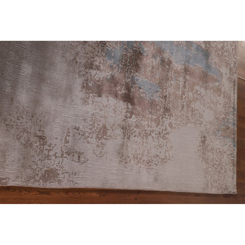 Abstract Modern Area Rug Hand-Knotted Wool Carpet - 5'3" x 6'10"