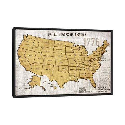 iCanvas "Map Of USA" by Irena Orlov Framed