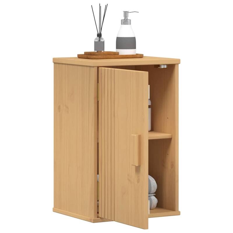 vidaXL Bathroom Cabinet Olden Brown 35 x 30 x 55 cm Solid Pine wood - 13.78 x 11.81 x 21.65 in