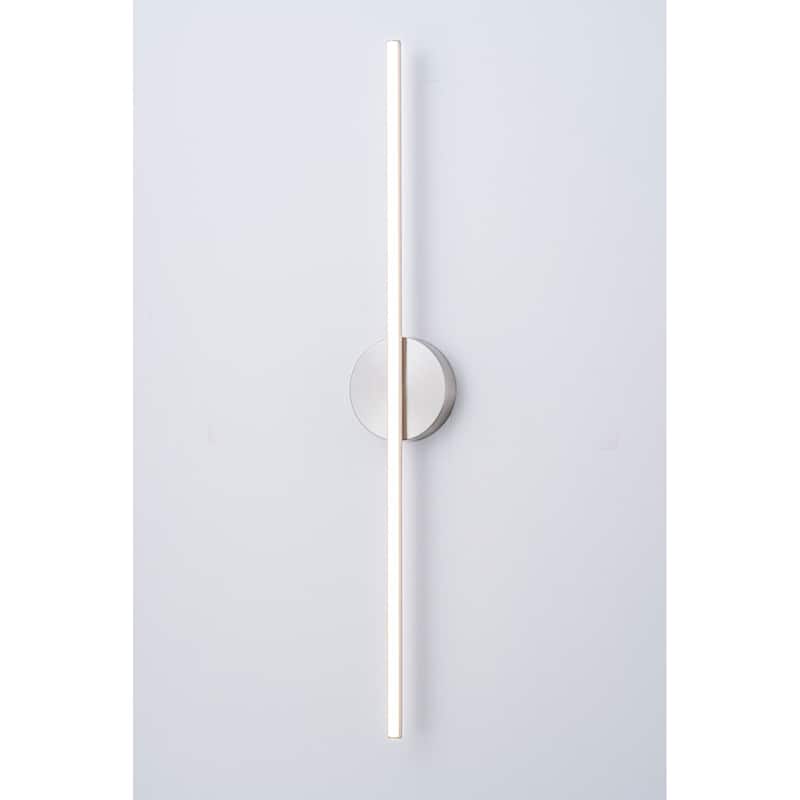 Modern 1-Light LED Linear Bathroom Vanity Light - 30.7" W × 2.2"D X 4.7" H - Nickel