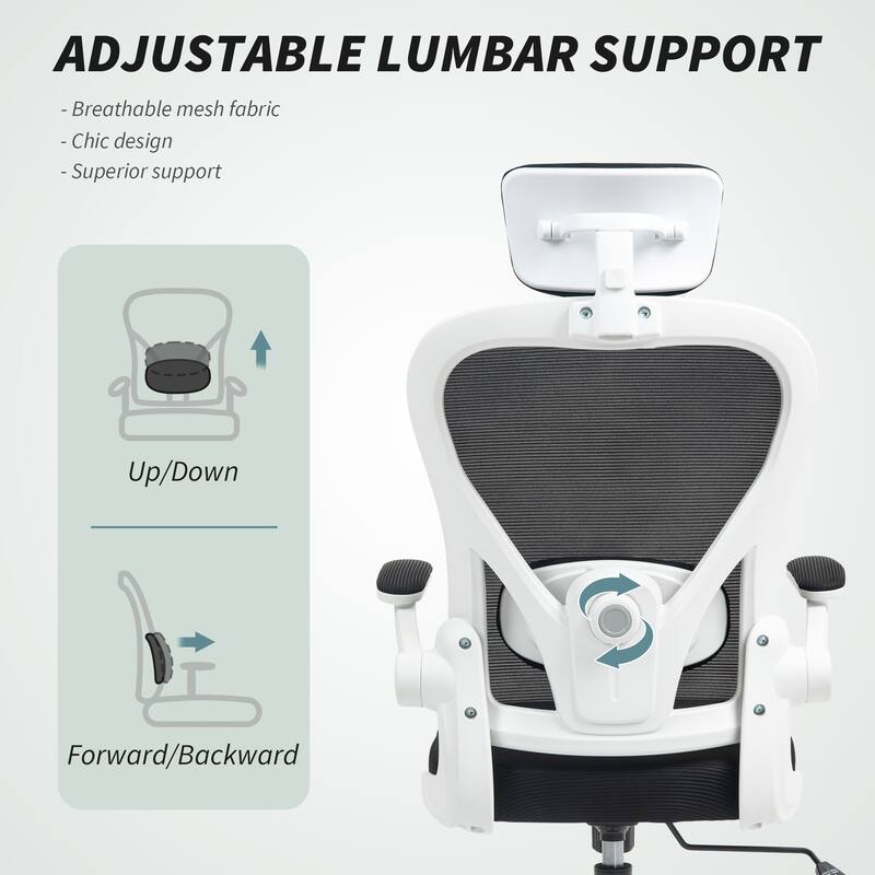 Modern Massage Office Chair with Adjustable Headrest and Lumbar Support and Foam Seat Cushion