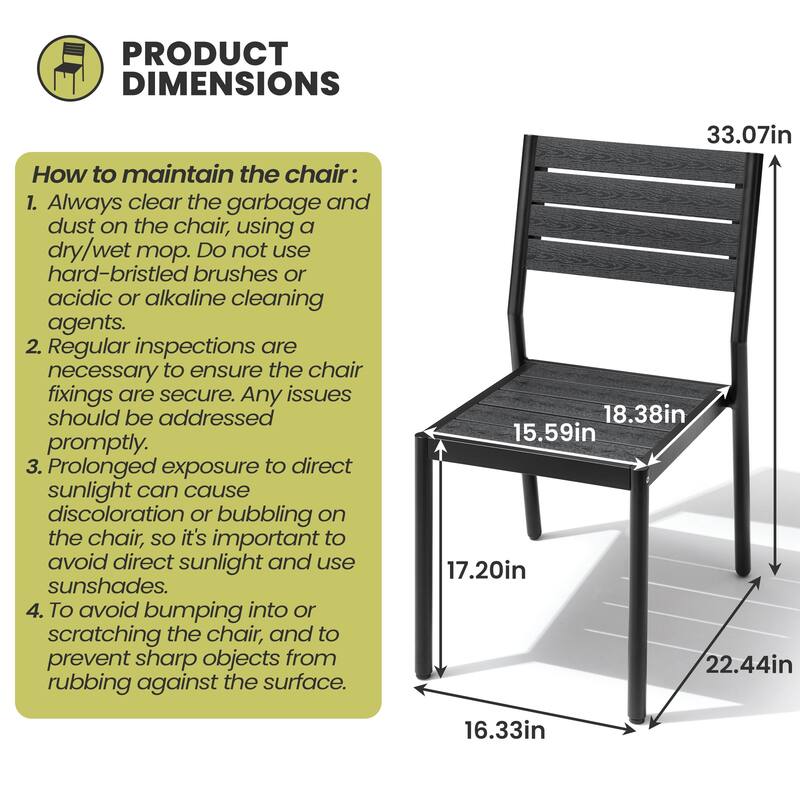 Outdoor 7/9-Piece Patio Dining Set Rectangular Dining Table with Stackable Chairs