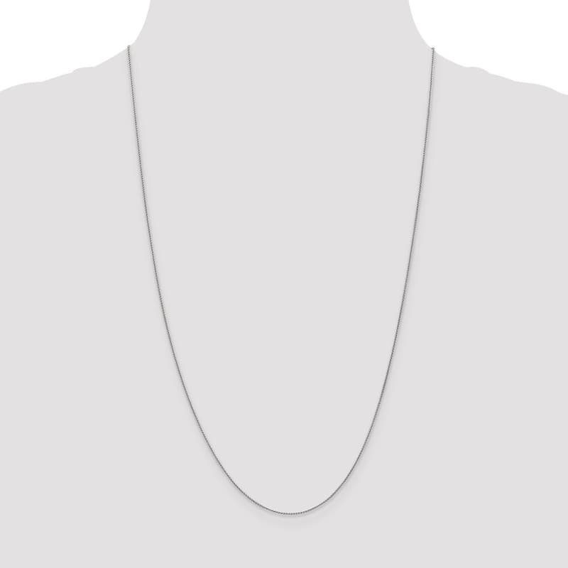 Curata Women's 10k White Gold 0.8mm Spiga Chain Ankle Bracelet - 10 Inch