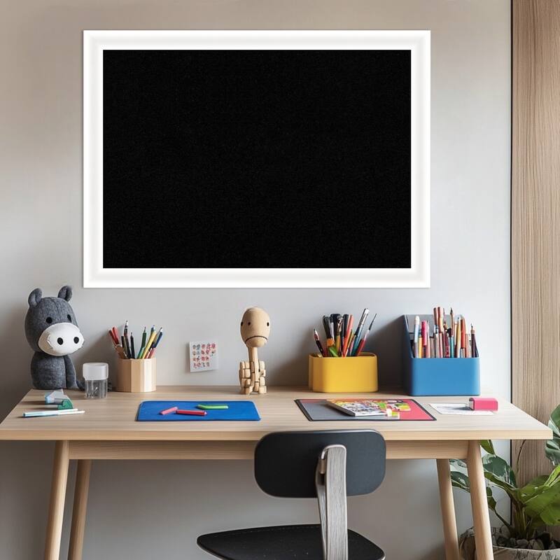 Oliver White Narrow Wood Framed Cork Board - Bulletin Board, Organization Board, Pin Board