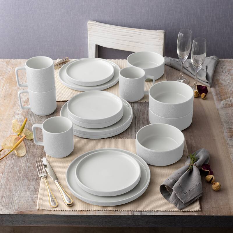 Noritake Colortex Stone 16-Piece Stax Dinnerware Set, Service For 4