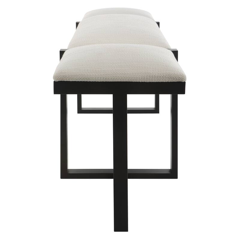 Textured Top Bench with Angular Framework - 60" - White and Black
