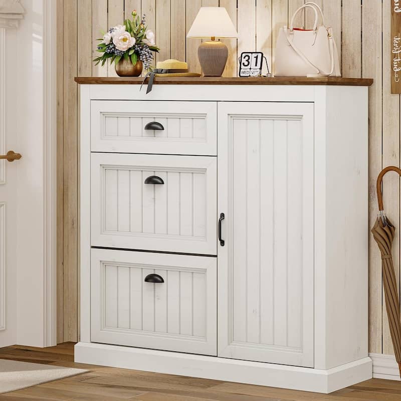 Shoe Storage Cabinet with Large Flip Drawers Shoe Rack Cabinet