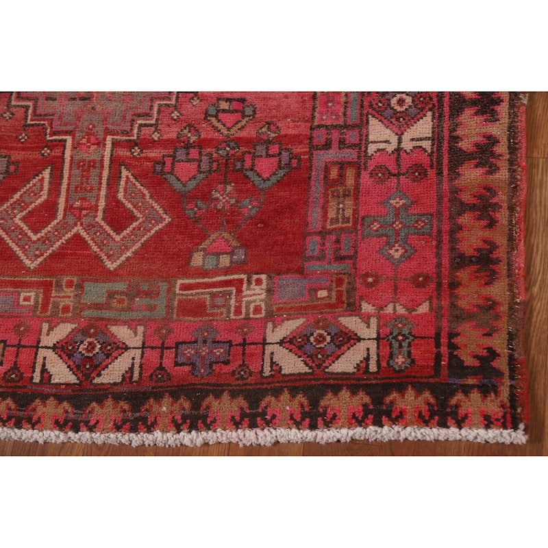 Ardebil Persian Vintage Runner Rug Handmade Hallway Wool Carpet - 3'6" x 10'3"