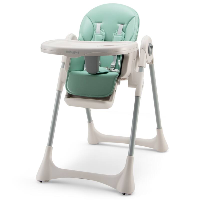 Gymax Baby High Chair Folding Baby Dining Chair w/ Adjustable Height &