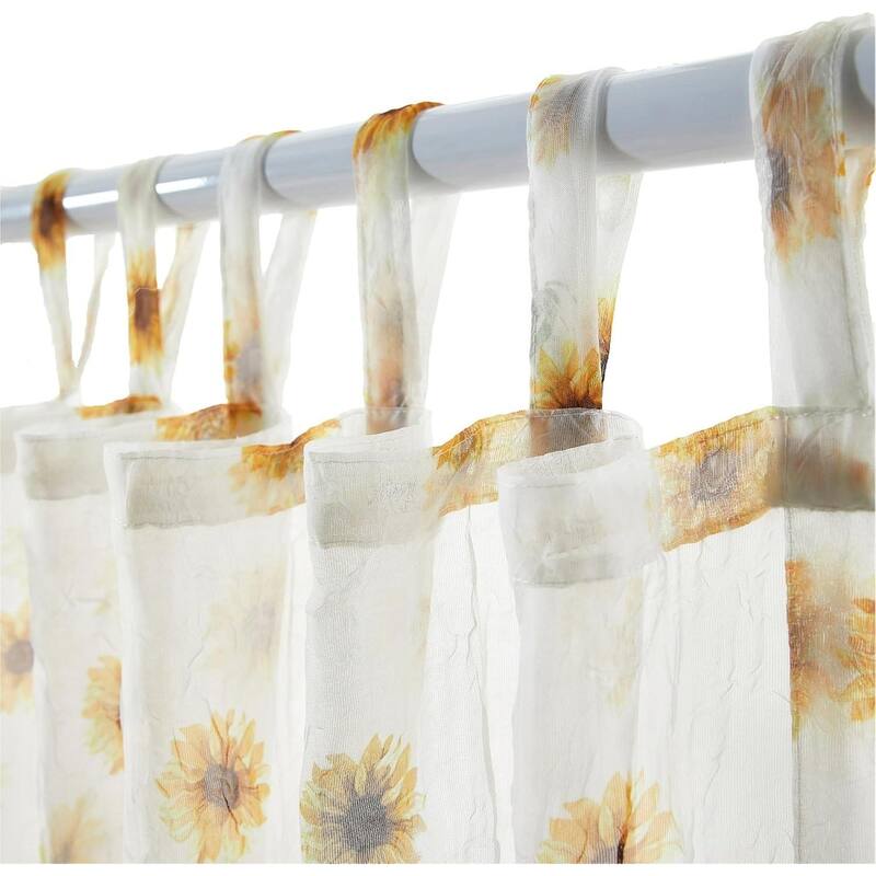 Urban Lifestyle Sheer Sunflower Curtain Panel