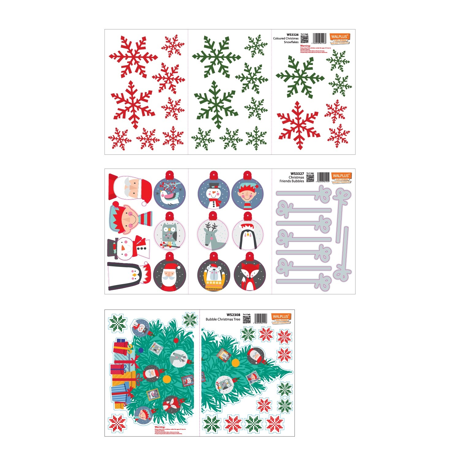 Shop Walplus Funny Bubbles Christmas Tree Window Wall Stickers Home Decor Overstock 31950825