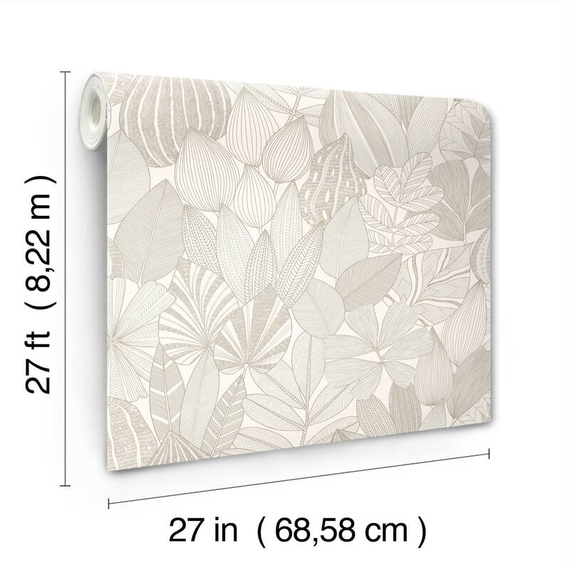 A-Street Prints Mathias Taupe Botanical Wallpaper