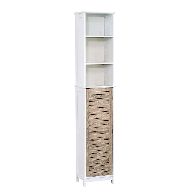 Stockholm Tall Bathroom Storage Cabinet Slim Linen Tower - 13 7/8"L x 10.4"W x 68"H