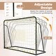 preview thumbnail 16 of 16, 2-in-1 Kids Soccer Rebounder and Soccer Goal with Adjustable Height-White