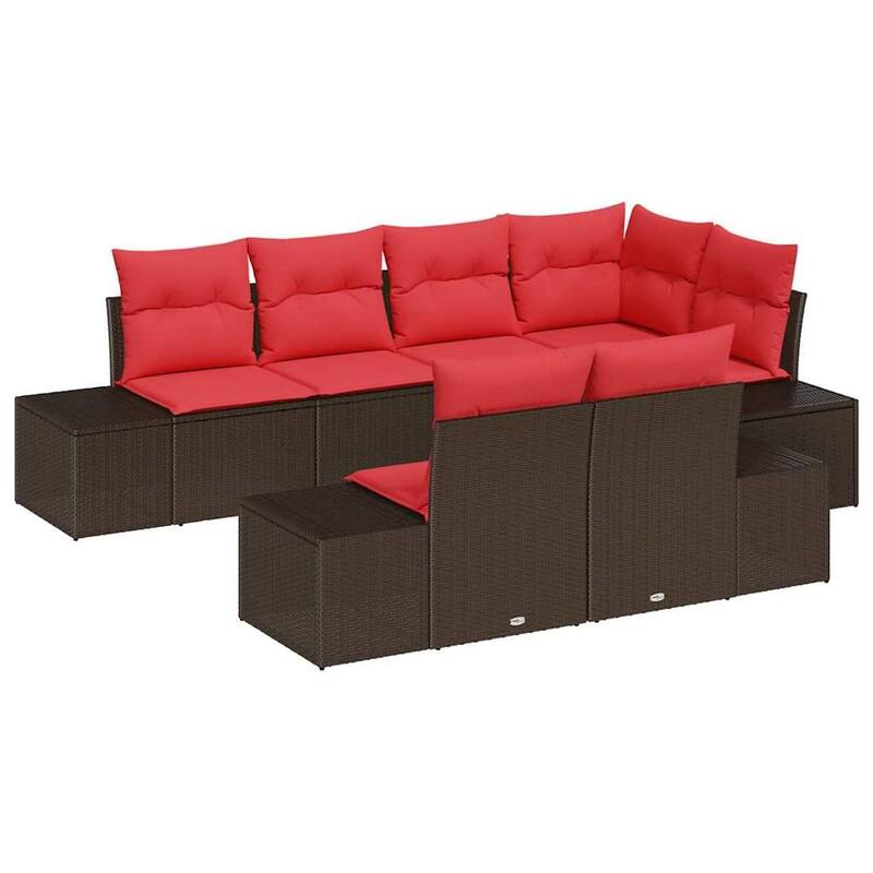 vidaXL 7 Piece Garden Sofa Set with Cushions - 103.9×60.6×27.2