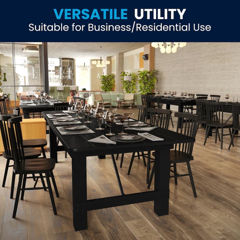 Rustic Farm Solid Pine Folding Dining Table - 108"D x 40"W x 30"H
