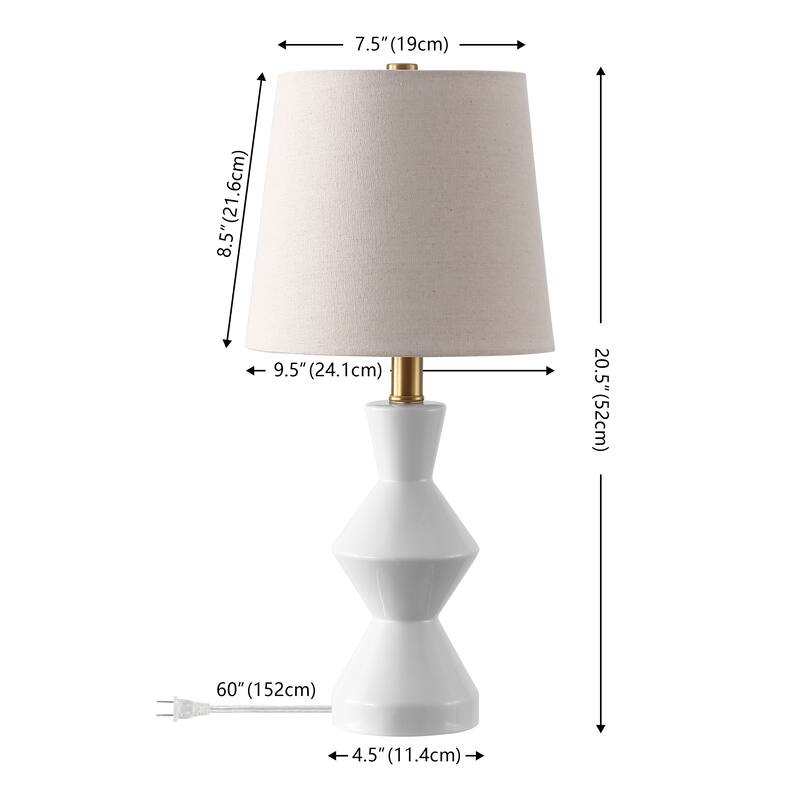SAFAVIEH Couture Noven, 21-inch, Ceramic Table Lamp (Set of 2) - 10"W x 10"D x 21"H