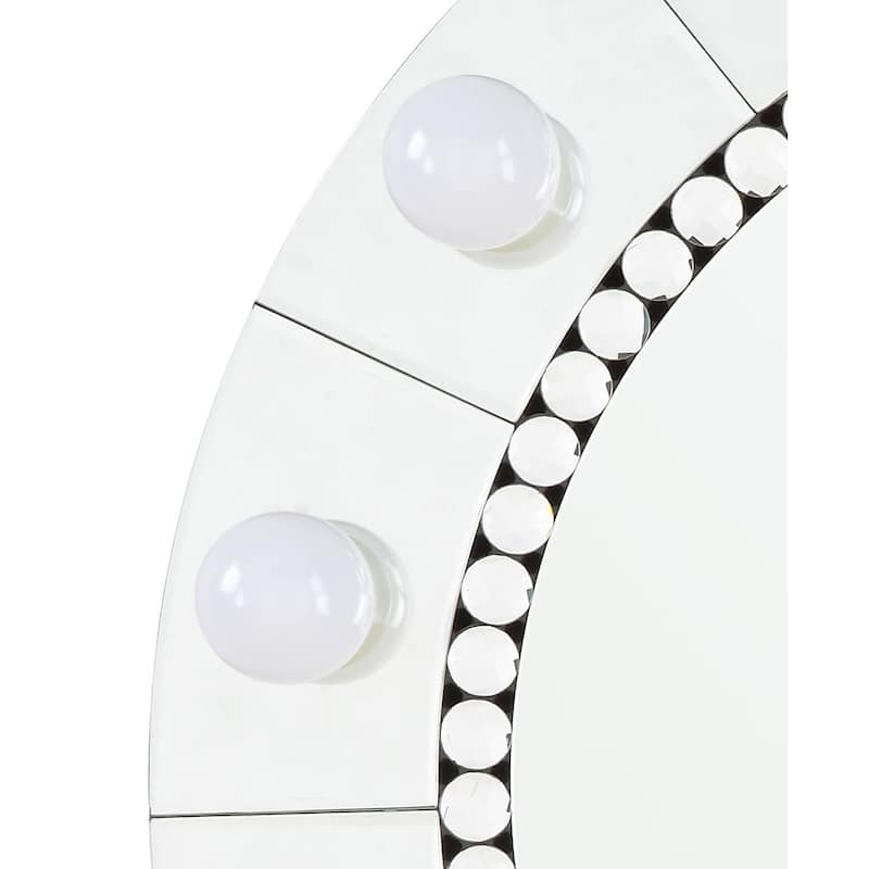 Farai Glam Mirrored Faux Crystal Diamonds Wall Decor Mirror