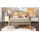 preview thumbnail 5 of 12, Natural Full Size Wood Platform Bed with House Headboard & LED