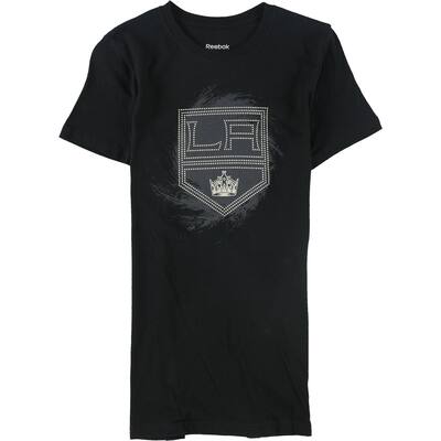 Reebok Womens Round-Stud Logo Graphic T-Shirt,, Black, X-Large