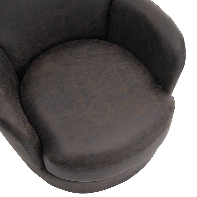 Modern Swivel Barrel Chair with Gold Stainless Steel Base