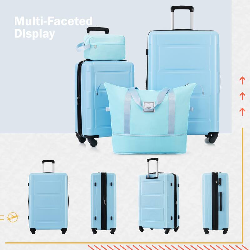 Carry On Lightweight Luggage, Suitcases with Spinner Wheels, 2 Piece Set (20/24), ABS+PC Hardshell Luggage with TSA Lock & Bags