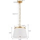preview thumbnail 3 of 5, 3-light pendant light white chandelier light brass hallway light