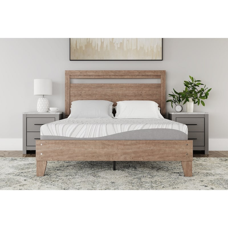 Signature Design by Ashley Memory Foam White 8 Inches Firm Mattress - White/Grey - Queen