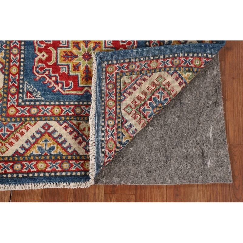 Blue Kazak Accent Rug Handmade Wool Carpet - 2'9" x 4'1"