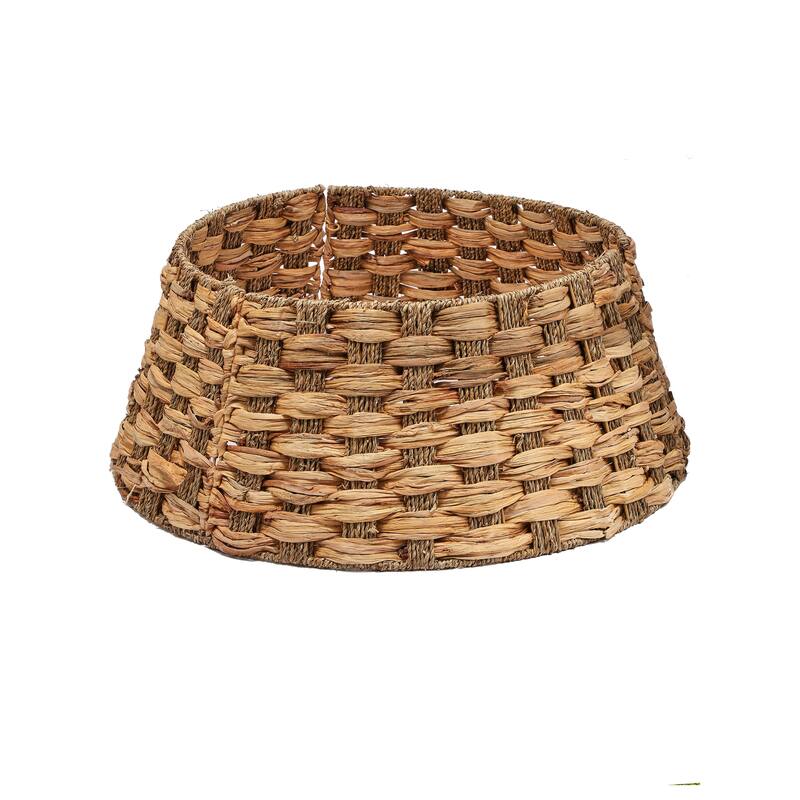 Plastic & Metal Weaved Tree Base Cover 11"Tx23"D - Light Brown