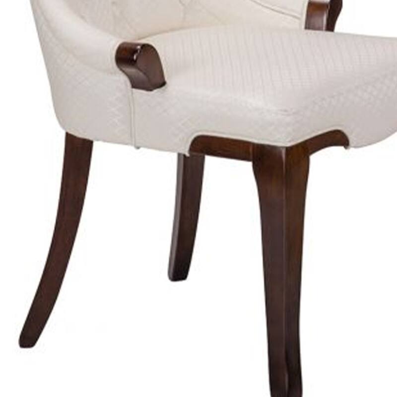 Brown/Cream Faux Leather Upholstered Wood Frame Dining Chair, Set of 2, Sturdy Dining Chair for Dining Rooms - 19