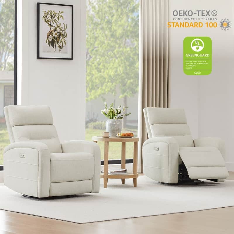 Spruce & Spring Cheryl Power Glider Swivel Rocker Recliner Chair Nursery Recliner