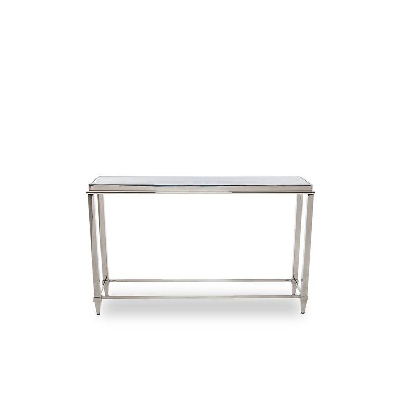 Modrest Agar Modern Glass & Stainless Steel Console Table