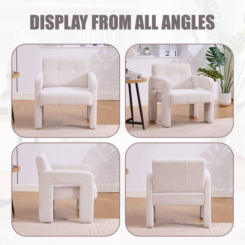 Modern Minimalist Single Armchair, Upholstered Accent Chair for Living Room, Bedroom, Office, Nordic Style Single Sofa Chair